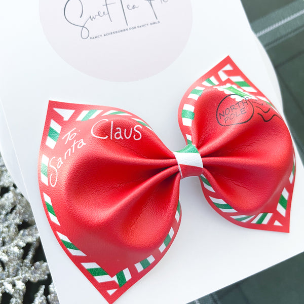 Santa Letter Hair Bow