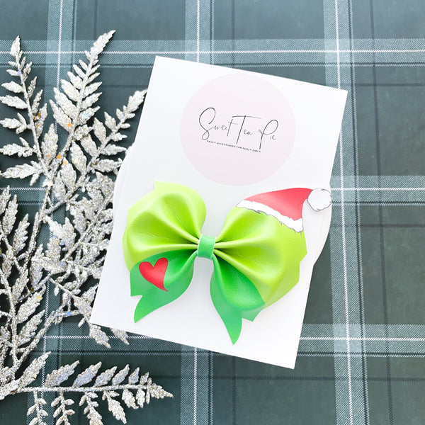Grinch Hair Bow