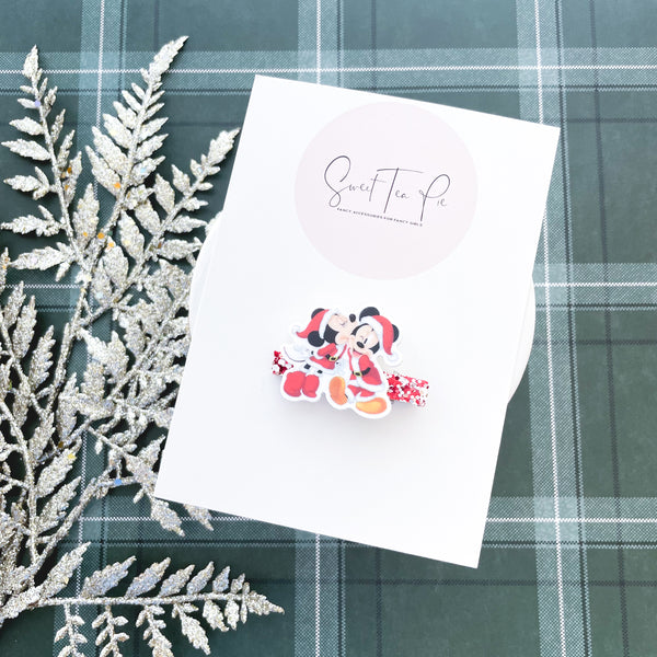 Mouse Christmas Kiss Glam Clip