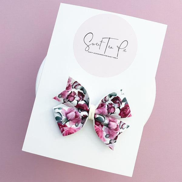 Love Roses Pinwheel Hair Bow