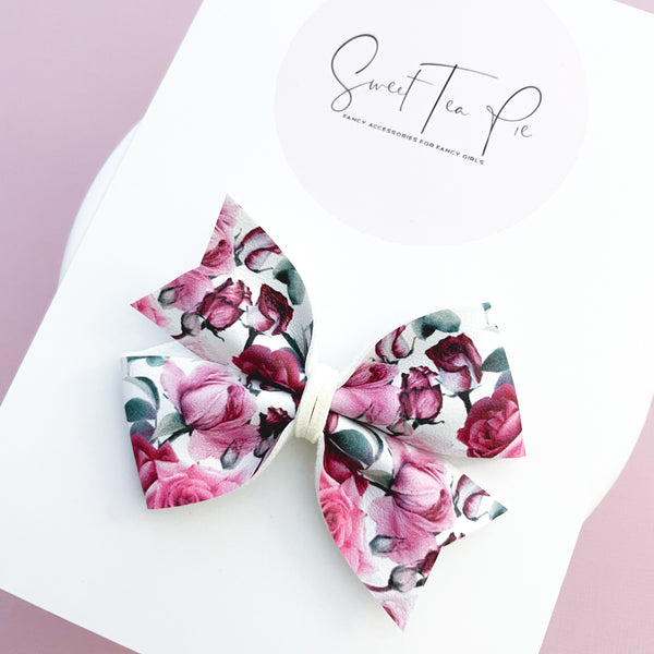 Love Roses Pinwheel Hair Bow