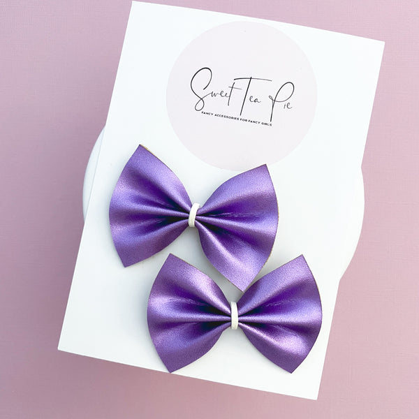 Pretty Purple Pigtail Hair Bows