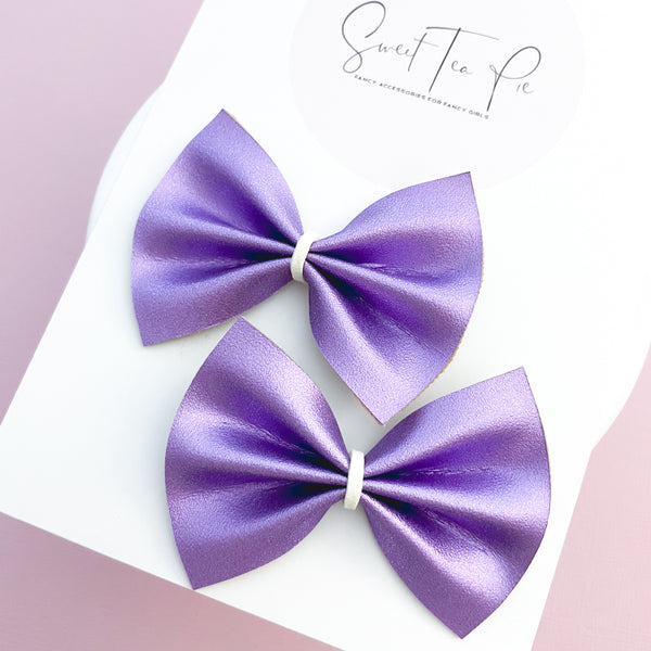 Pretty Purple Pigtail Hair Bows