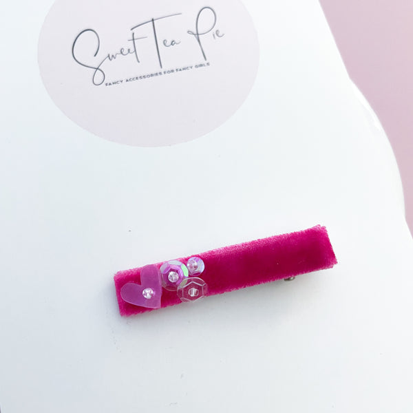 Sequin Lined Hair Clip - 040