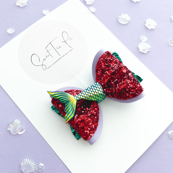 Mermaid Vibes Pinched Loop Hair Bow