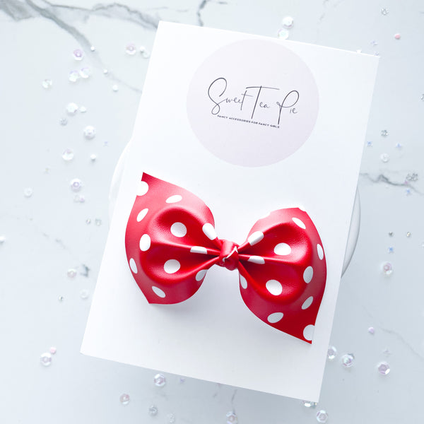 Red Dot Knot Hair Bow