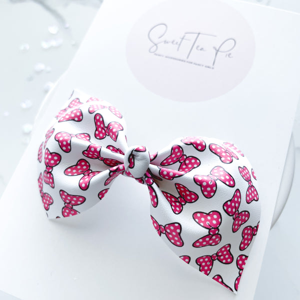Pink Mouse Bow Knot Hair Bow