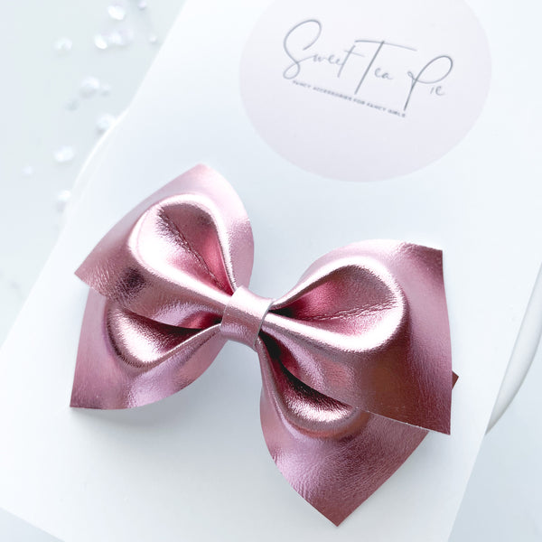 Pink Metallic Modern Lu Hair Bow