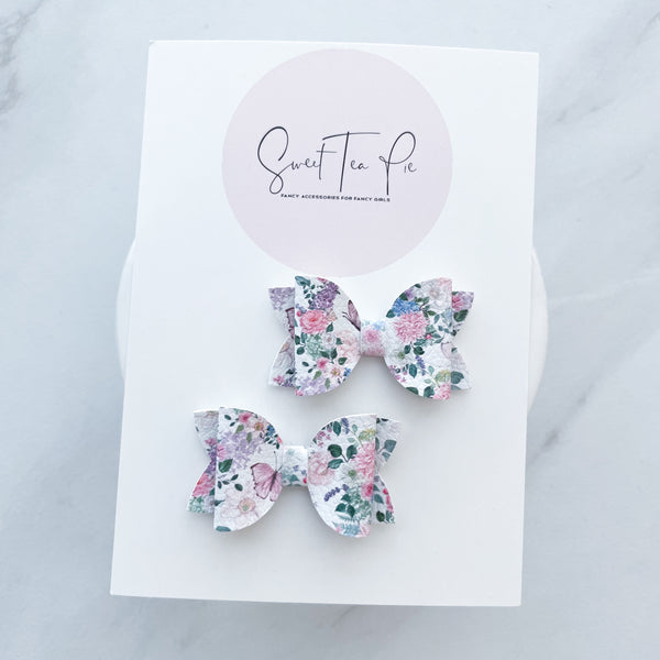 Butterfly Garden Pigtail Hair Bows