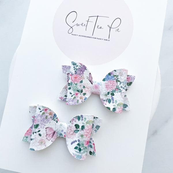 Butterfly Garden Pigtail Hair Bows