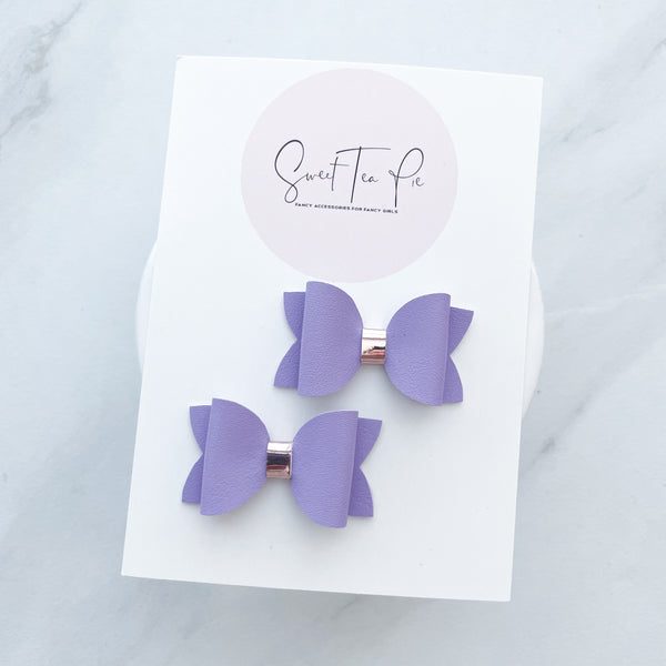 Lavender Pigtail Hair Bows