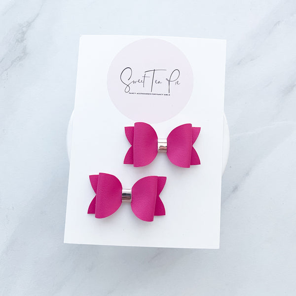 Love Pink Pigtail Hair Bows