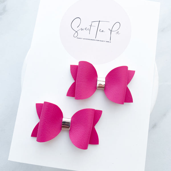 Love Pink Pigtail Hair Bows
