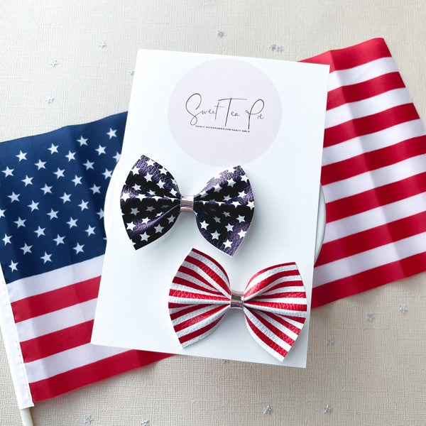 American Pigtail Hair Bows