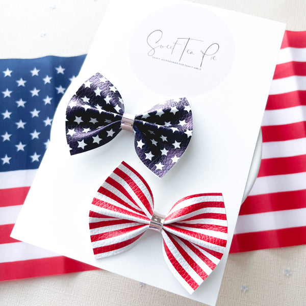 American Pigtail Hair Bows