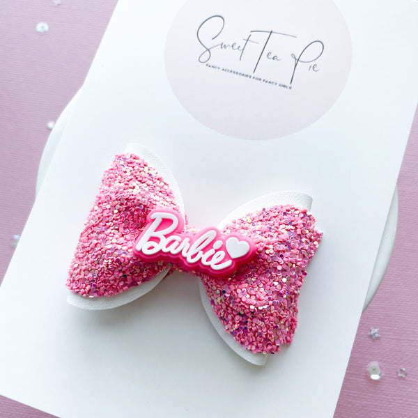 Barbie Girl Pinched Loop Hair Bow