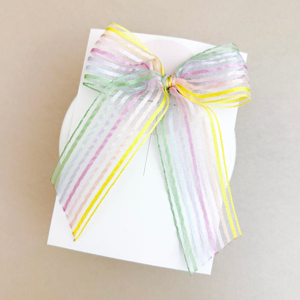 Rainbow Stripes Fable Ribbon Hair Bow