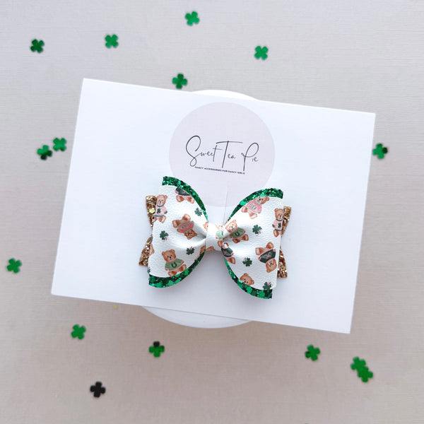 Lucky Bears Pinched Loop Hair Bow
