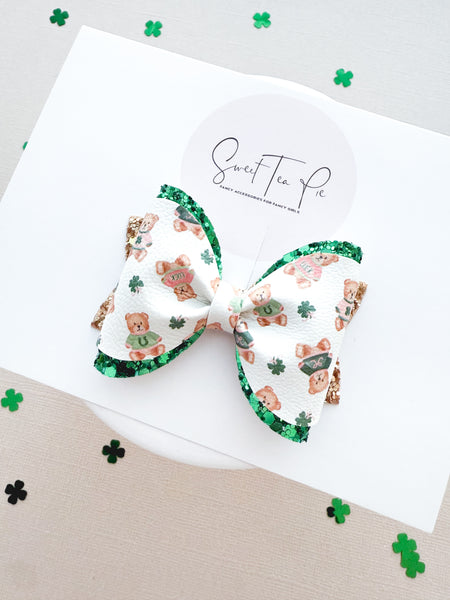 Lucky Bears Pinched Loop Hair Bow