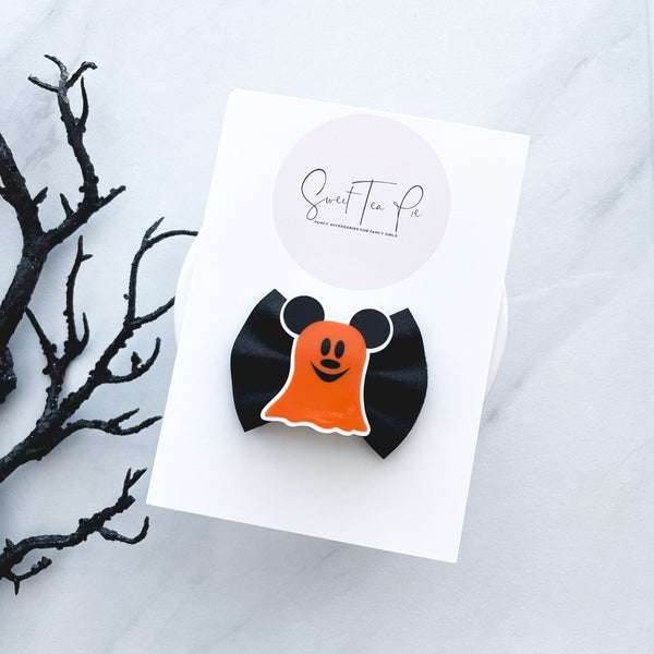 Mickey Ghost Glam Mini Bow