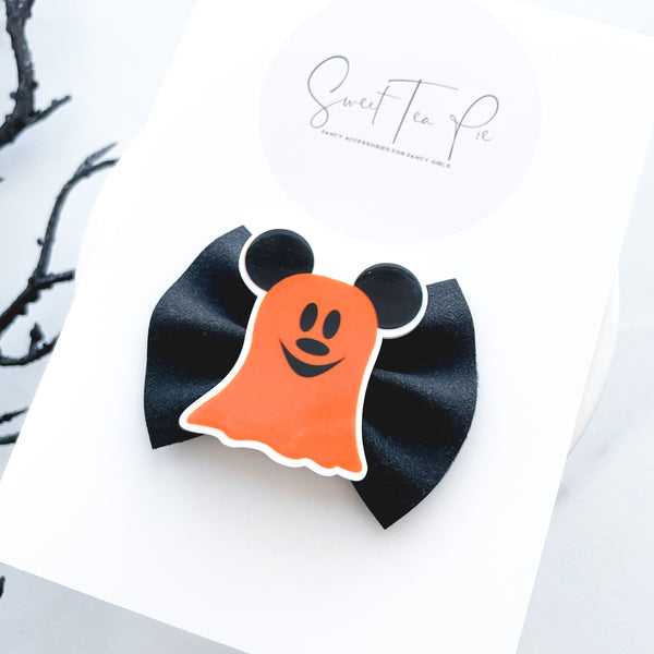 Mickey Ghost Glam Mini Bow