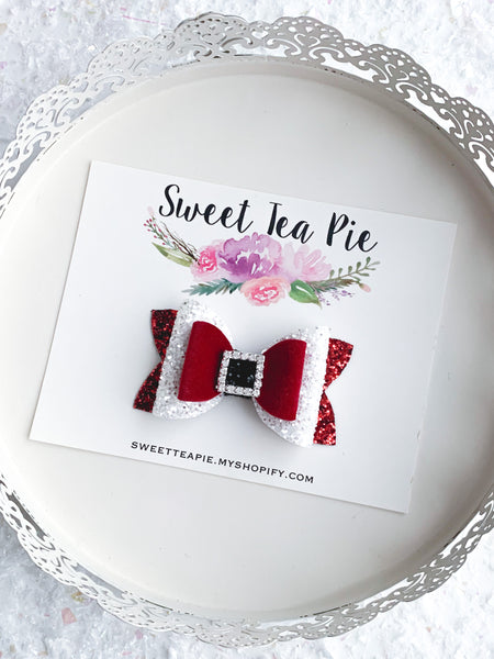 Santa Claus Double Loop Hair Bow