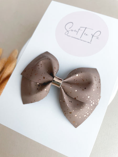 Chestnut with Gold Flecks Modern Lu Hair Bow