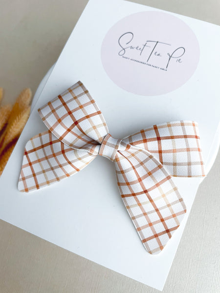 Hay Ride Plaid Schoolgirl Bow
