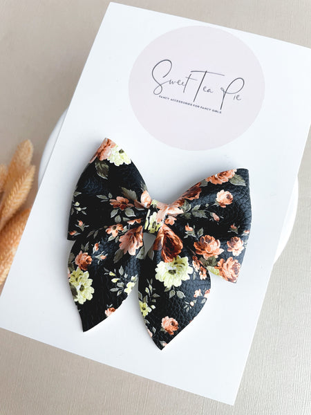 Fall Garden (black) Sailor Hair Bow