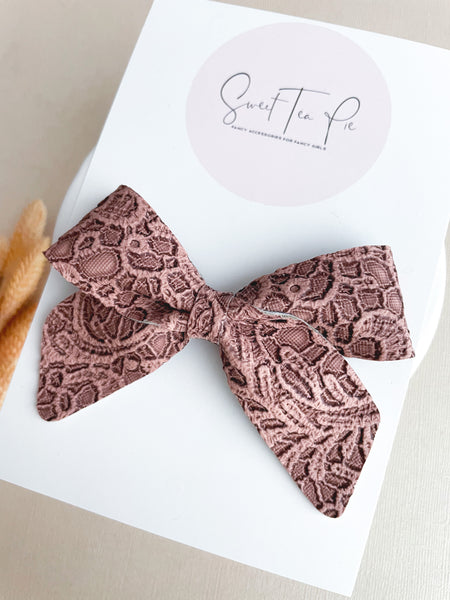 Blush Lace Schoolgirl Bow