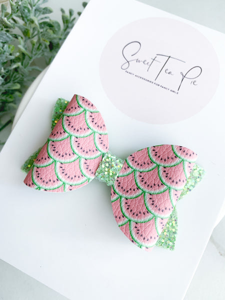 Watermelon Smash Single Loop Hair Bow