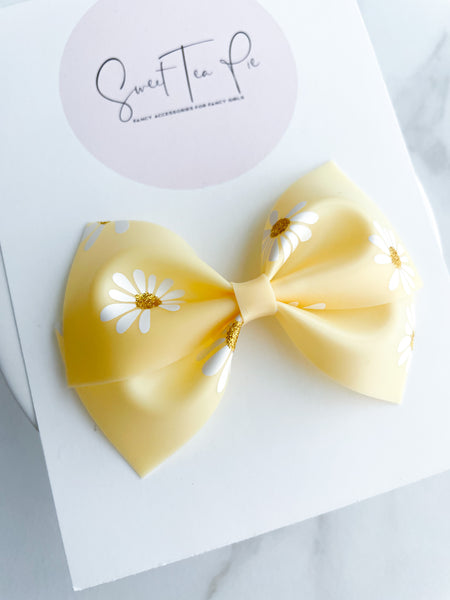 Yellow Flower Modern Lu Hair Bow (POOL BOW)