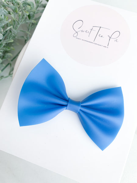 Ocean Blue Jelly Hair Bow (Waterproof)