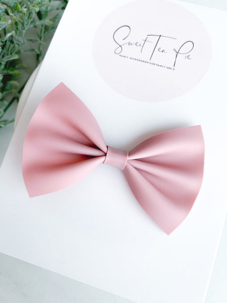 Mauve Jelly Hair Bow (Waterproof)