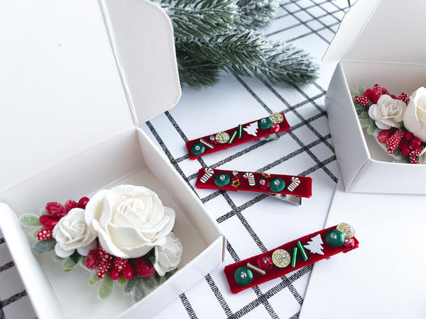 Sequin Velvet Lined Hair Clip - 012