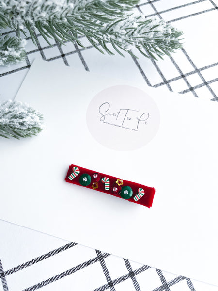 Sequin Velvet Lined Hair Clip - 012
