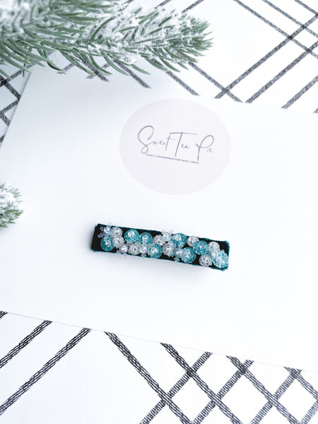 Sequin Velvet Lined Hair Clip - 015