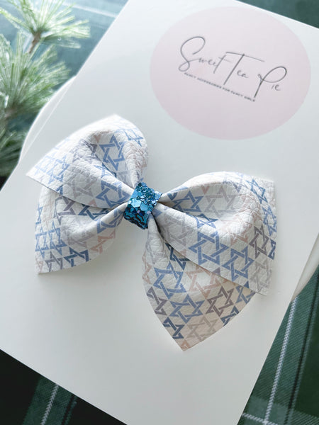 Hanukkah Modern Lu Hair Bow