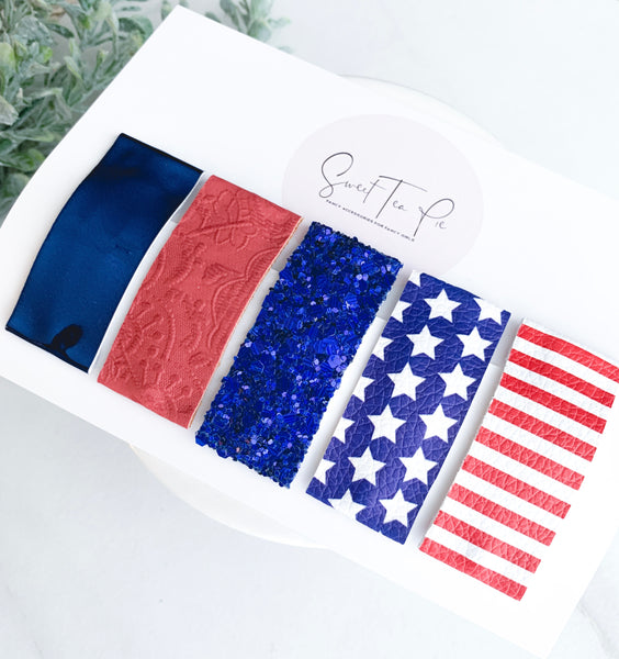 Red, White and Cute Snap Clip - Set of 5
