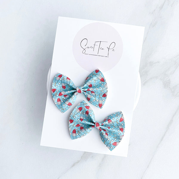 Bomb Pops Pigtail Hair Bows