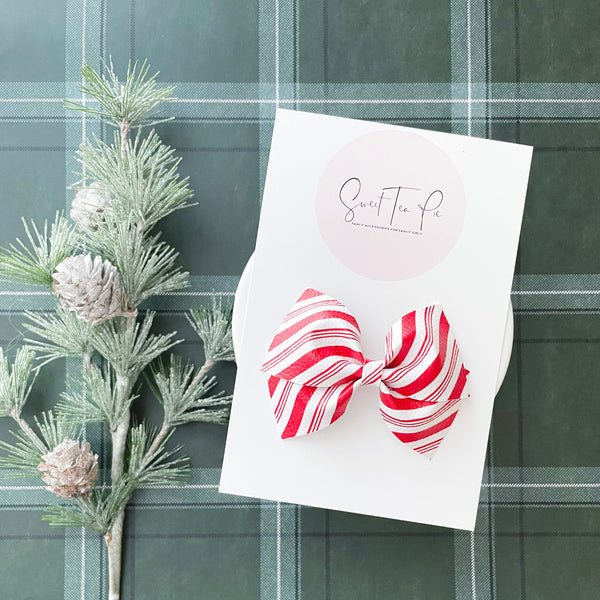 Peppermint Twist Modern Lu Hair Bow