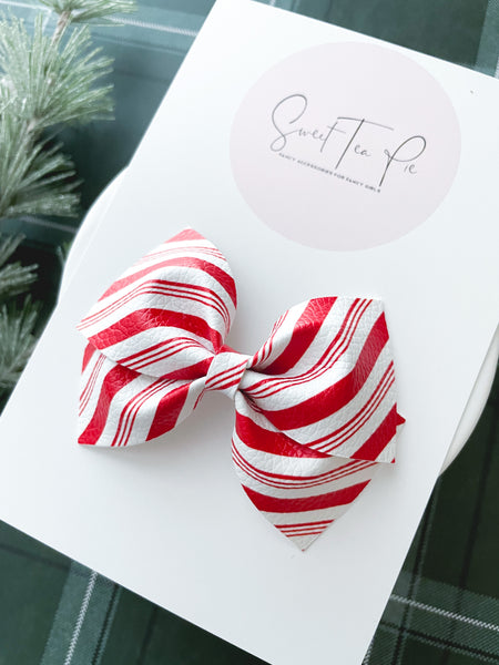 Peppermint Twist Modern Lu Hair Bow