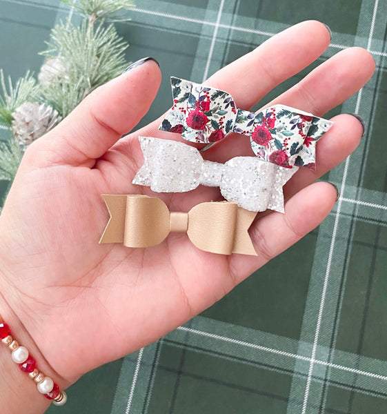 Classic Mini Lily Bow Set of 3 - Winter Roses
