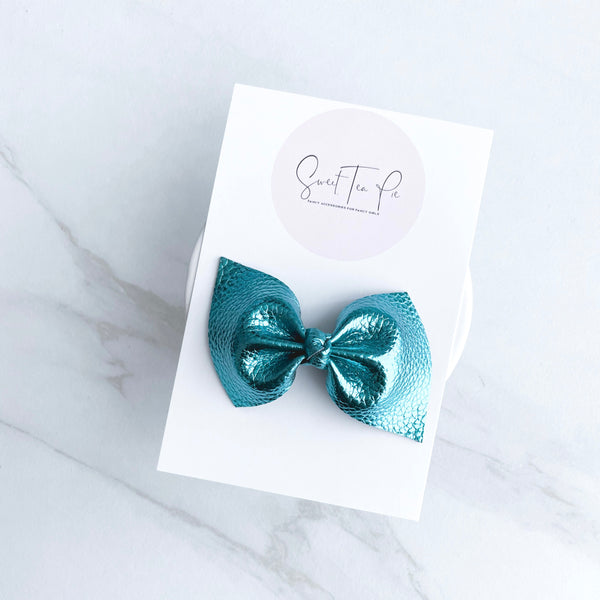 Aqua Blue Knot Hair Bow