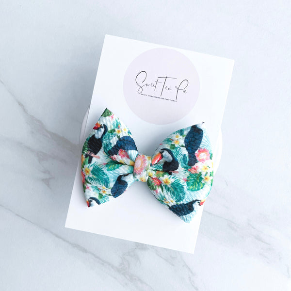 Toucan Fabric Hair Bow