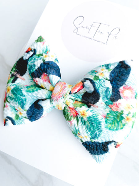 Toucan Fabric Hair Bow