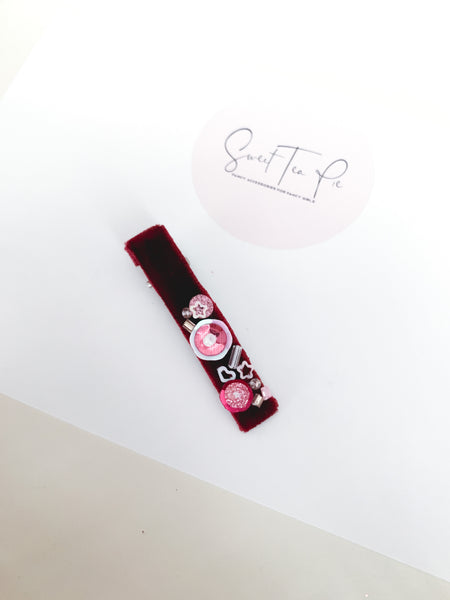 Sequin Velvet Lined Hair Clip - 005