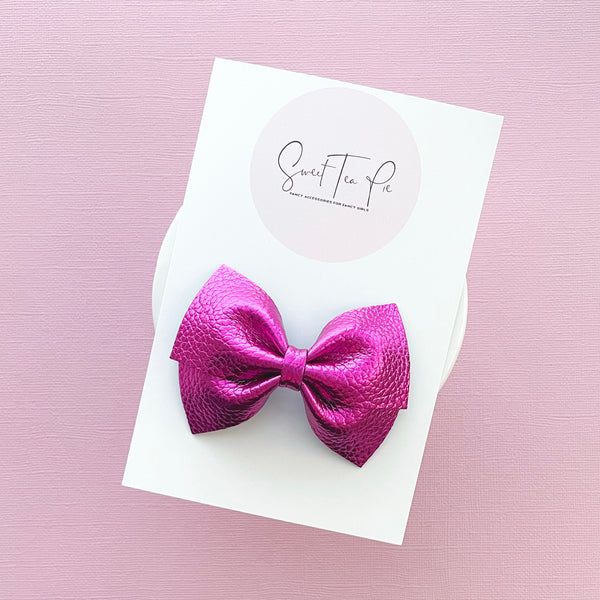 Metallic Pink Modern Lu Hair Bow