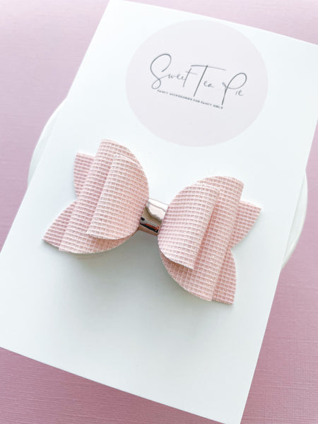 Pink Graph Double Loop Hair Bow