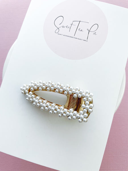 Pearl Flowers Glam Clip